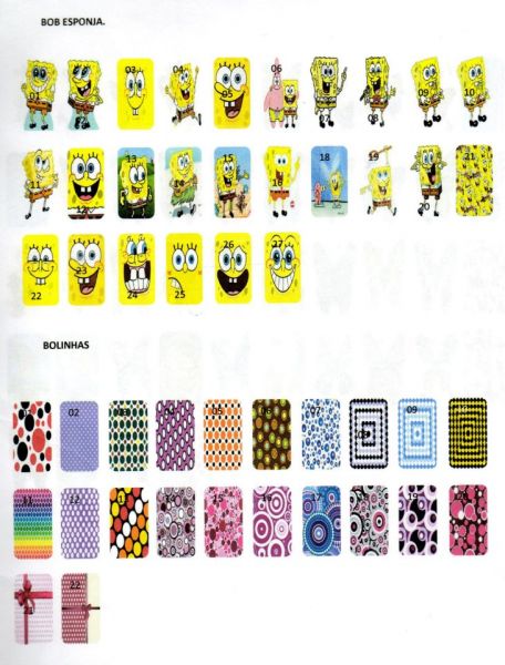 ADESIVOS PARA UNHAS - PÁG.11 - CARTELA COM 12 ADESIVOS