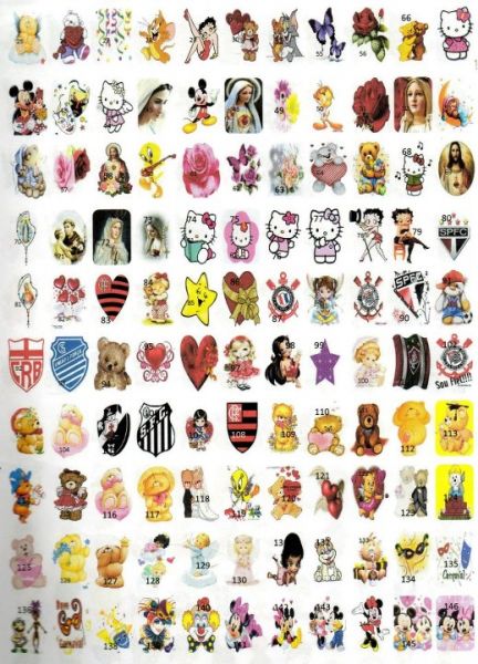 ADESIVOS PARA UNHAS-PÁG.01 - CARTELA COM 12 ADESIVOS